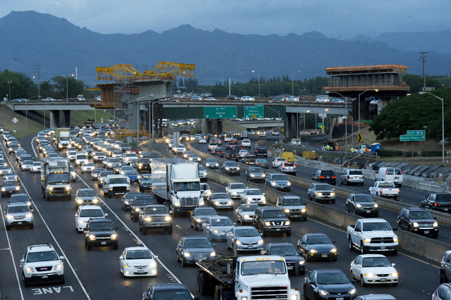 Oahu traffic on H-1